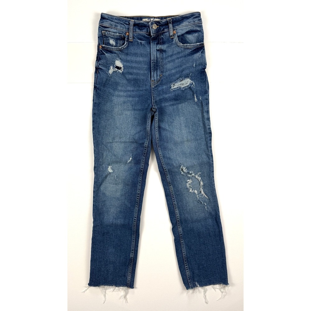 FREE PEOPLE WE THE FREE Women's 26 (act 25) Skinny Distressed Blue Jeans #1713
